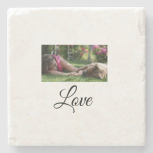 Dog mum love add name text pet name lovers stone coaster