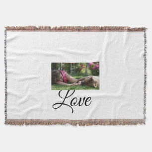 Dog mum love add name text pet name lovers throw blanket