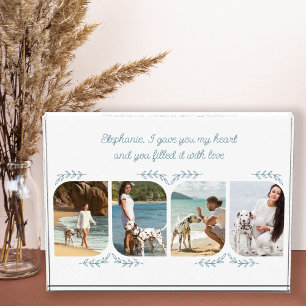 Dog Mum Loving Word 4 Vertical Photo Delicate Leaf Block