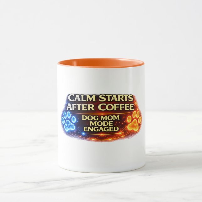 Dog Mum Mode Engaged Mug Funny Coffee Lover Dog Ow (Center)