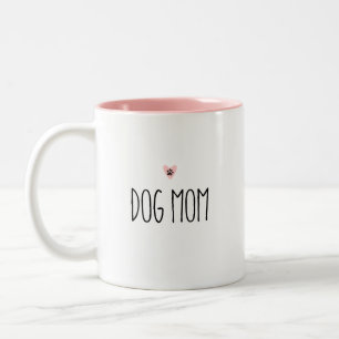 Dog Mum Modern Mum Custom Heart Colour Two-Tone Coffee Mug