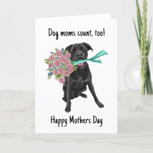 Dog Mum Mothers Day Card Black Lab Watercolor