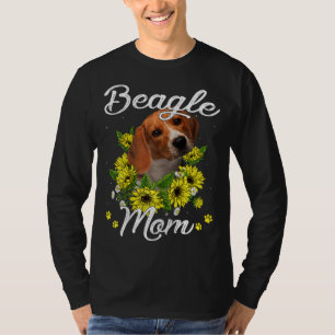 Dog Mum Mother's Day Gift Sunflower Beagle Mum T-Shirt