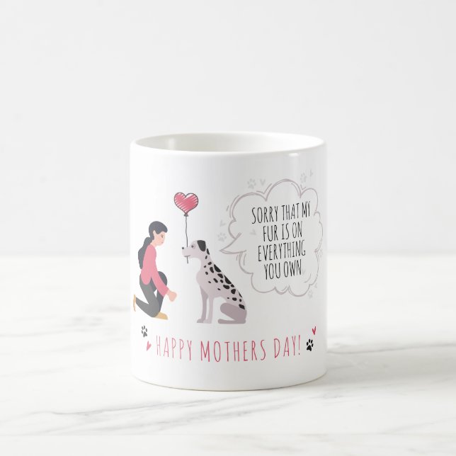 Dog Mum Mothers Day Paws Love Heart Coffee Mug (Center)