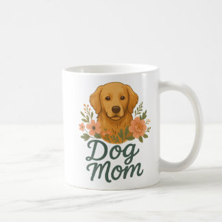 Dog Mum Mug – Golden Retriever Floral Design – Cut