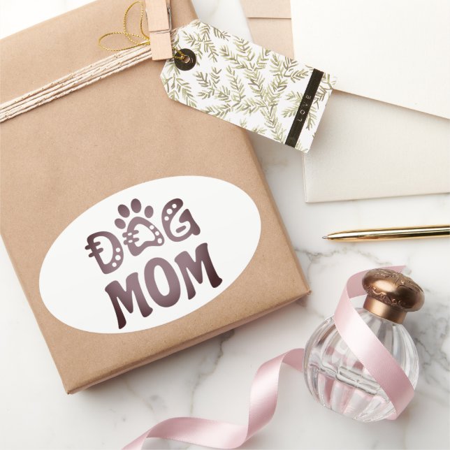 Dog Mum Oval Sticker (Gifting)