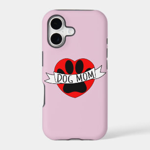 Dog Mum Paw And Red Heart Drawing