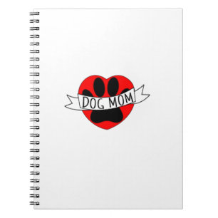 Dog Mum Paw And Red Heart Drawing Notebook