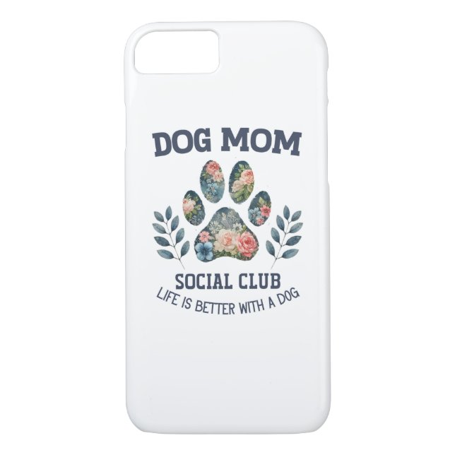 Dog Mum  Paw Floral  Case-Mate iPhone Case (Back)