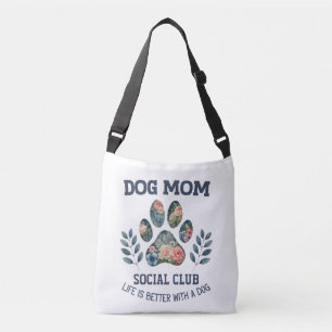 Dog Mum  Paw Floral  Crossbody Bag