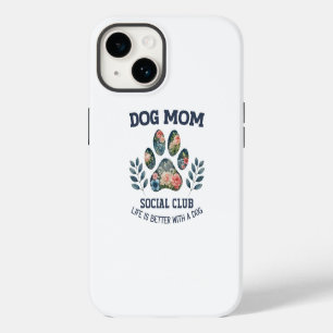 Dog Mum Paw Floral iPhone 14 Case