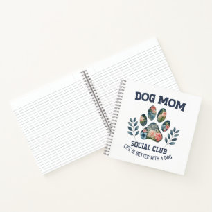 Dog Mum  Paw Floral  Notebook