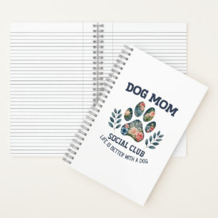 Dog Mum  Paw Floral  Notebook