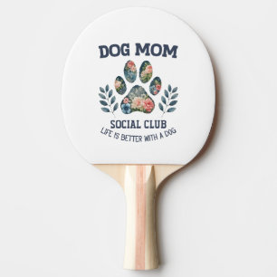 Dog Mum  Paw Floral  Ping Pong Paddle