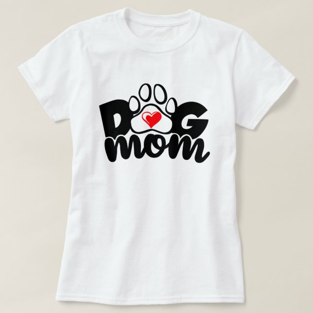 Dog Mum Paw Heart T-Shirt (Design Front)