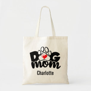 Dog Mum Paw Hearts Tote Bag