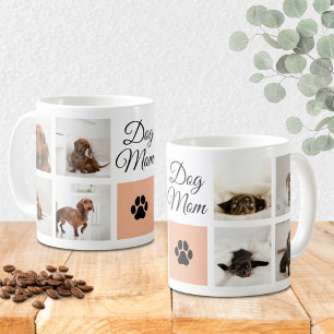 Dog Mum Paw Print Eight Photos Custom Coffee Mug