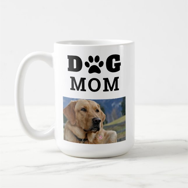Dog Mum Paw Print Photo Coffee Mug (Left)