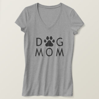 Dog Mum Paw Print V-Neck T-Shirt