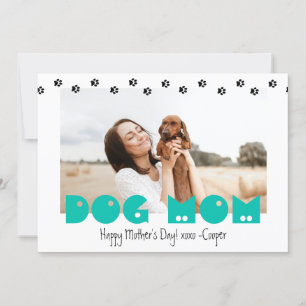 Dog Mum Paw Prints Custom Mother's Day Holiday Card
