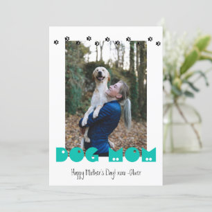 Dog Mum Paw Prints Custom Photo Mother's Day Holiday Card