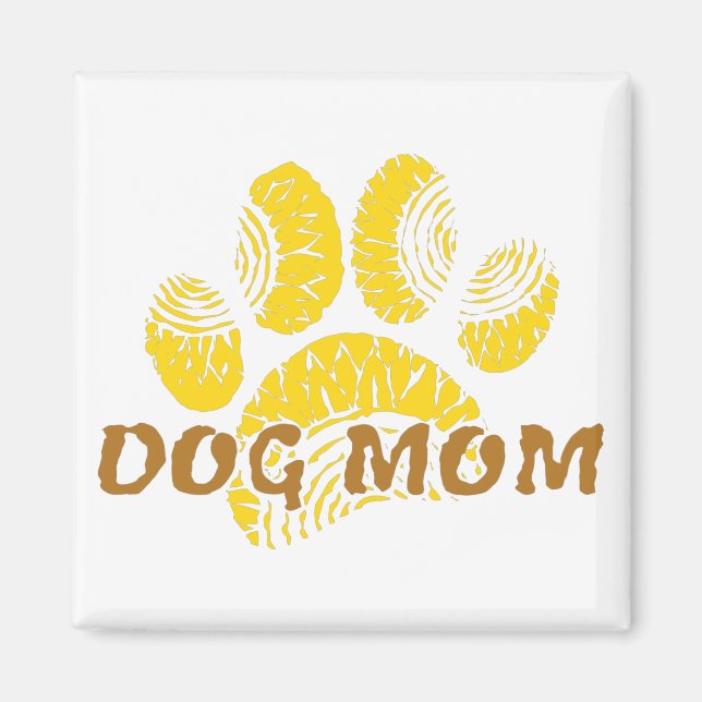 Dog Mum Paw Sunflower Drawing Magnet (Front)