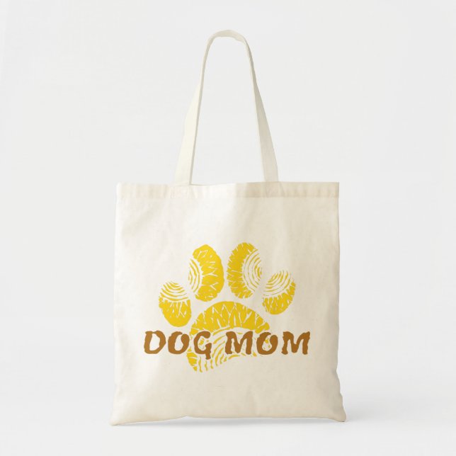 Dog Mum Paw Sunflower Drawing Tote Bag (Front)
