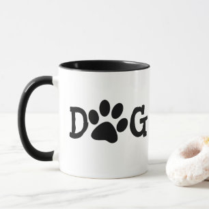 Dog Mum Pawprints On White Mug