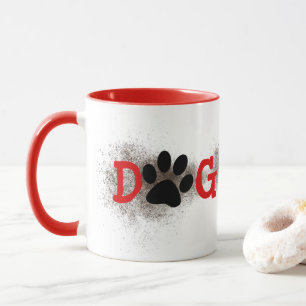 Dog Mum Pawprints with Dirt Mug