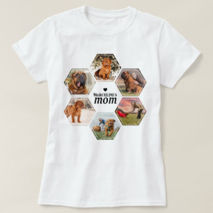 Dog Mum Personalised 6 Pet Photo Collage with Name T-Shirt