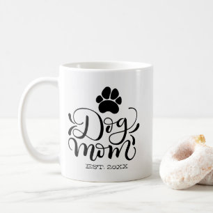 Dog mum - Personalised Established -  Dog lover Coffee Mug