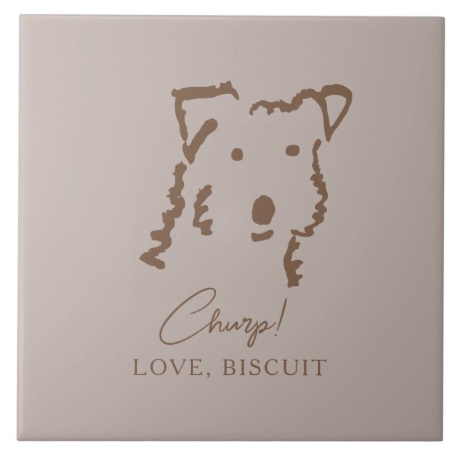 Dog Mum Personalised Fox Terrier Home Decor Tile (Front)