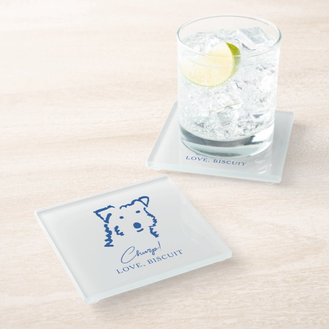 Dog Mum Personalised Glass Coaster Gift (Angled)