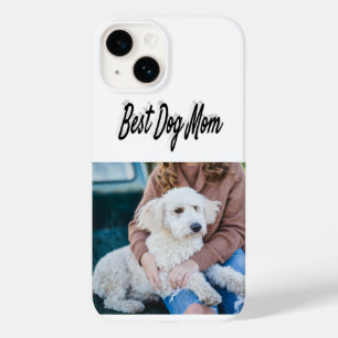 Dog Mum Photo Black text iPhone Case
