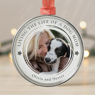Dog Mum Photo Keepsake Personalised Metal Tree Decoration