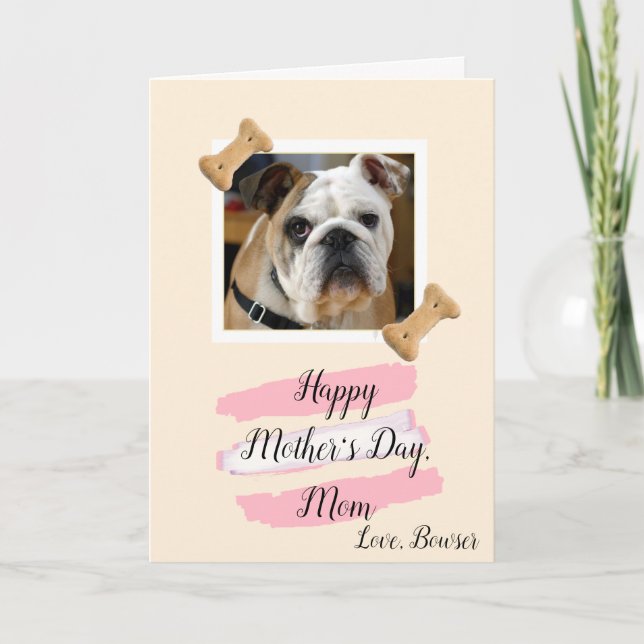 Dog Mum Photo Mothers Day Card (Front)