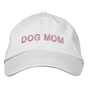 Dog Mum pink white Embroidered Baseball Cap