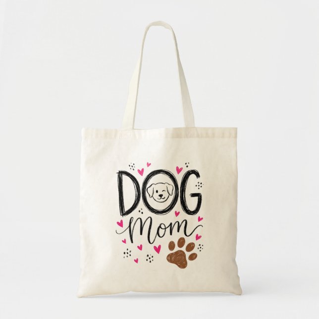 Dog Mum Puppy Face Tote Bag (Front)