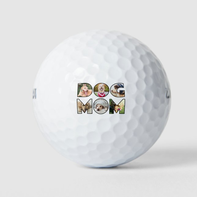 Dog Mum Quote 6 Photo Collage Dog Lover Golf Balls (Front)
