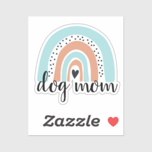 Dog Mum Rainbow Blue Peach