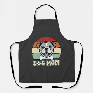 Dog Mum Retro Bulldog Vector Apron