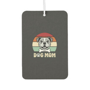 Dog Mum Retro Bulldog Vector Car Air Freshener
