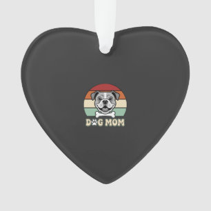 Dog Mum Retro Bulldog Vector Ornament