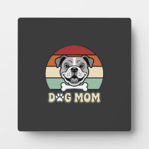 Dog Mum Retro Bulldog Vector Plaque