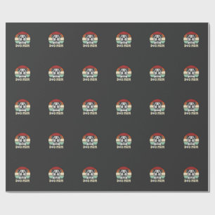 Dog Mum Retro Bulldog Vector Wrapping Paper