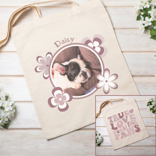 Dog Mum Retro Custom Photo Tote Bag
