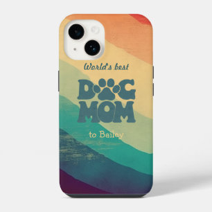 Dog Mum Retro Groovy Personalised iPhone 14 Case