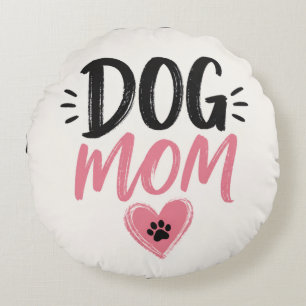 Dog mum round cushion