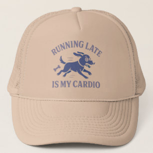 Dog Mum Running Late Is My Cardio Cute Retro pet Trucker Hat