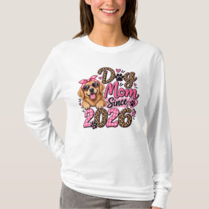 Dog Mum Since 2026 Pink Leopard T-Shirt
